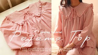 DIY Pajama Top ✨  How to sew Pajamas for Beginners [upl. by De Witt629]