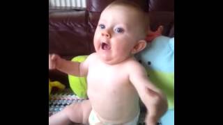 excited funny baby gets excited over the Mr Men [upl. by Ulund]