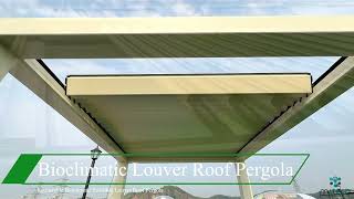 Retractable Bioclimatic Foldable Louver Roof Pergola [upl. by Htebarual]