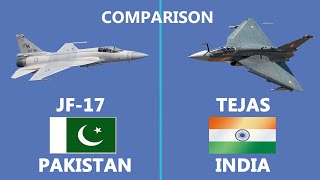 Comparison of Indian Built Tejas and Pakistans JF 17 Fighter Aircraft tejas jf17 [upl. by Nolitta]