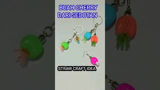 STRAW CRAFT IDEA GANTUNGAN KUNCI BUAH CHERRY DARI SEDOTANDIY TUTORIAL [upl. by Davidson]