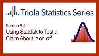 Statdisk Section 84 Using Statdisk to Test a Claim About a Population Std Dev or Variance [upl. by Rosalinde814]