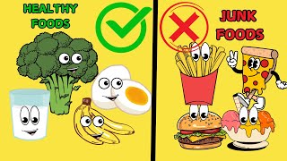 Eating Healthy Foods Vs Junk Foods Song For Kids  Meemaa kids [upl. by Petra755]