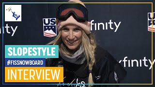 Anna Gasser  quotIm happy to be back on the podiumquot  Womens Slopestyle  Aspen  FIS Snowboard [upl. by Atteuqcaj640]