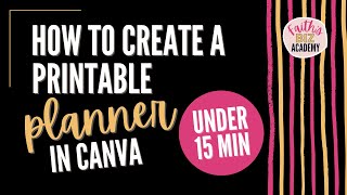 How to make a printable planner in Canva  customize a financial planner in 15 minutes [upl. by Llerrehs]