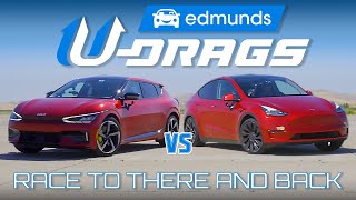 UDRAG Kia EV6 GT vs Tesla Model Y Performance [upl. by Siramed]