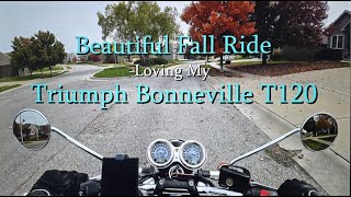 Bonneville T120  Epic Fall Ride [upl. by Hebert]