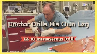 A Doctor Drills His Own Leg with an IO Needle [upl. by Neerroc803]