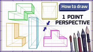 1 Point Perspective  Horizon Line Cone of Vision amp Measure Points [upl. by Hniv]