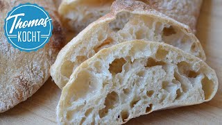 Sauerteig Ciabatta über Nacht  besser als vom Bäcker  Brot backen [upl. by Anegue]