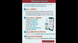 Mannitol amp glycerine infusion use side effects dose and important nursingclub8172 trendingshort [upl. by Lemmuela]