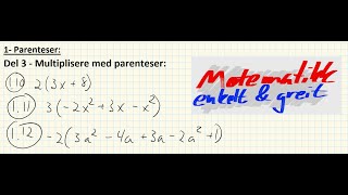 Algebra  Del 3 multiplisere parenteser [upl. by Carma839]