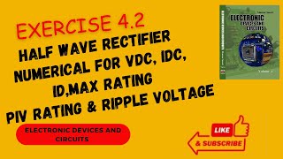 Exercise 42  half wave rectifier  Electronic Devices and circuits by Manzar Saeed [upl. by Nosnaj]