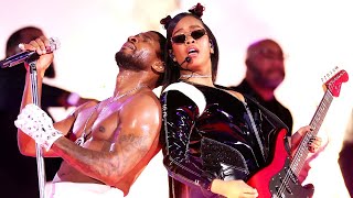 Usher Super Bowl Halftime HER Rocks Out as SURPRISE Guest [upl. by Nnylaehs]