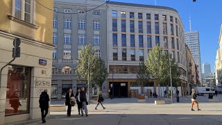 🇵🇱 Warszawa Polska Ulica Chmielna w Warszawie Chmielna Street in Warsaw 4K [upl. by Yenrab]