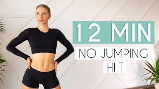 12 min FULL BODY HIIT NO JUMPING Apartment Friendly Fat Burning Workout [upl. by Esyla]