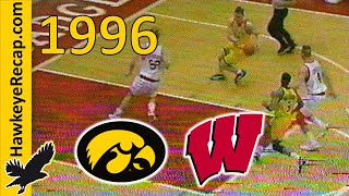 11 Iowa Hawkeyes  Wisconsin Badgers on 1131996 at UW Field House  Dick Bennett vs Tom Davis [upl. by Eimmat]