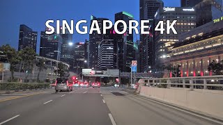 Singapore 4K  Driving Downtown  Sunset Drive [upl. by Anavlis]