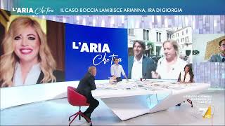 Boccia  Sangiuliano battibecco tra Giovanni Donzelli e linviata di La7 quotPer rispetto dei [upl. by Shererd]