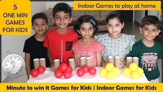 5 One minute games  Indoor games for kids  Children games  Games for Kids to play at home 2024 [upl. by Tanaka]