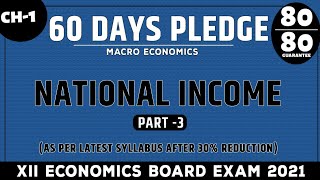 National Income part 3 Unit 1 Class 12th Macro economics for Board Exam 2021 60DAYSPLEDGE [upl. by Danuloff]