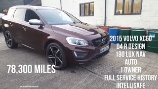 Review 2015 Volvo XC60 D4 Rdesign Lux Nav SUV  Simon Shield Cars [upl. by Rabma]