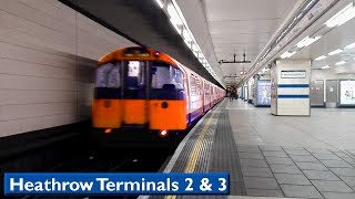 Heathrow Terminals 2 amp 3  Piccadilly line  London Underground  1973 Tube Stock [upl. by Iem]