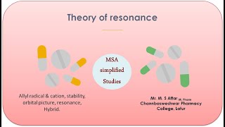 Theory of Resonace Part1  Allyl radical amp cation stability orbital picture resonance Hybrid [upl. by Nyret]