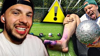 Holzi reagiert auf die schmerzhafteste Fußball Challenge ft Nagelball [upl. by Llirret919]