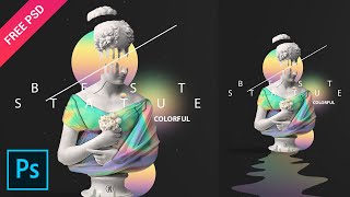 BEST Statue Colorful Gradient  Tutorial Photoshop CC 2020 [upl. by Odnumde24]