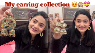 My beautiful earring collection on public demand 😍🙈💞  Vlog  Sibbu Giri [upl. by Kerad]