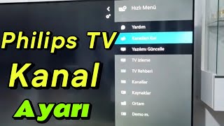 Philips TV TRT 1 Frekans Ayarlama  Philips TV Kanal ve Uydu Ayarı [upl. by Ecinej181]