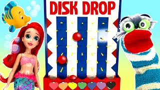 Fizzy Disk Drop Game Helps Rescue Little Mermaid Ariel from Ursula DIY Slime [upl. by Allecsirp894]