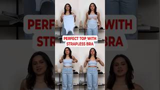 🔥 USE THIS TRICK TO MAKE PERFECT STRAPLESS TOP WITH STRAPLESS BRA shorts [upl. by Sisxela]