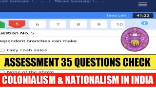 Sol First Semester Colonialism amp Nationalism in India Assessment 35 Questions Solution 2023 [upl. by Anastas]