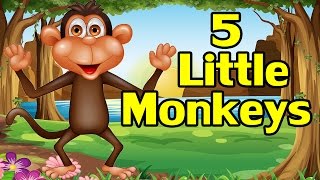 Five Little Monkeys Jumping on the Bed  Finger Play Song for Children  The Learning Station [upl. by Tselec631]