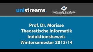 3 Video Theoretische Informatik WS 201314  Induktionsbeweis  unistreams [upl. by Raff]