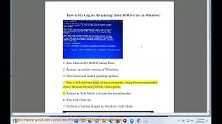 Fix Cngsys file missing failed BSOD error on Windows [upl. by Kynthia]