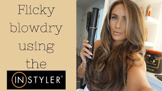 EASY AT HOME FLICKY BLOW DRY  USING THE INSTYLER  CIARA LEGGEBEALE [upl. by Annaiv]