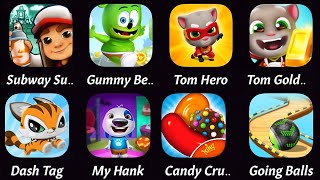 Subway surfers Gummy bear run tom hero dush tom gold run dash tag my talking hank candy crush [upl. by Kotta]