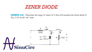 BOYLESTAD EXAMPLE 228  ZENER DIODE MATH  ELECTRONICS  SinuCirc [upl. by Effy915]