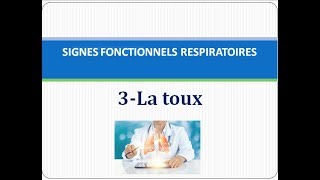 sémiologie respiratoire  la toux pneumologie latoux sémiologie [upl. by Ralleigh]