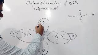 Electron dot structure of Sulphuric acid H2SO4 Lewis structure of Sulphuric acid [upl. by Annayd]