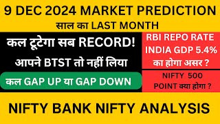 FIB LEVELS MONDAY  9 DEC 2024  BIG GAP UP OR DOWN TOMORROW NIFTY PREDICTION amp BANKNIFTY ANALYSIS [upl. by Tolkan]