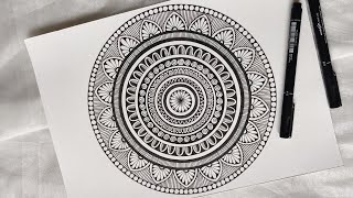 How To Draw Easy Mandala For Beginners  HOW TO Make the SIMPLE MANDALA  MANDALA ART for beginner [upl. by Penni]