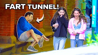 Funny Fart Prank in Central Park TREMORS in the Tunnel [upl. by Shute793]