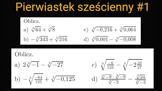 Pierwiastek sześcienny 1 [upl. by Rustice]