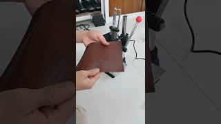 Stamping on PU Leather embossing stamp leather hotstamping [upl. by Dorkus]