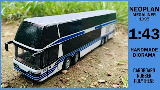 143 Scale Neoplan Megaliner 1995 Double Decker Bus Handmade Diorama Bus Model [upl. by Annirok868]