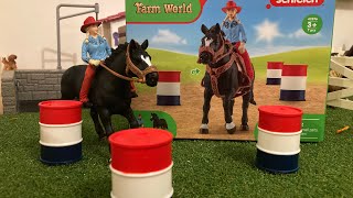 Unboxing a Schleich barrel racing set [upl. by Prosper]